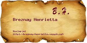 Breznay Henrietta névjegykártya