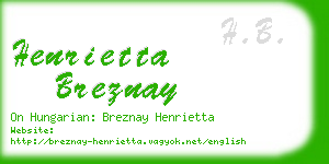 henrietta breznay business card